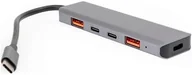 Huby USB - PLATINET MEDIA HUB USB-C TO 2X USB-A 3.2 GEN2 + 2X USB-C 3.2 GEN2 + USB-C PD 100W 5IN1 ALUMINIUM [46237] - miniaturka - grafika 1