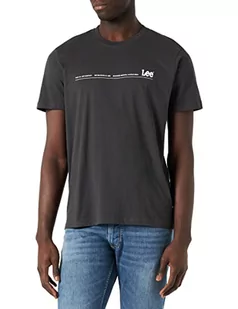 Lee Męski t-shirt z logo marki SMAL, Washed Black, rozmiar XXL, Washed Black, XXL - Koszulki męskie - miniaturka - grafika 1