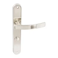 Klamki - Domino Klamka do drzwi wewnętrznych z długim szyldem do wc Alma Nikiel - miniaturka - grafika 1