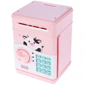 Skarbonki - SKARBONKA ElektroStator Sejf Krówka na Kod Dostępu Bank Różowa Świnka Y207 Y207 - miniaturka - grafika 1