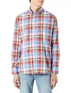 Koszule męskie - bugatti Męska koszula 9350-38412 z kołnierzem zapinanym na guziki, czerwona, standardowa, czerwony, M - miniaturka - grafika 1