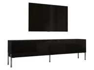 Szafki RTV - Szafka pod telewizor w kolorze czarnym matowym z chromowanymi nogami, A: szer: 170 cm cm, wys: 52 cm, gł: 32 cm. Meble pod telewizor, stolik pod telewizor, ława pod telewizor - miniaturka - grafika 1