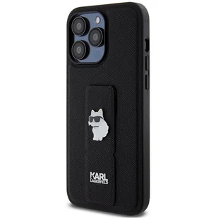 Etui Karl Lagerfeld KLHCP13LGSACHPK Apple iPhone 13 / 13 Pro hardcase Gripstand Saffiano Choupette Pins czarny/black - Etui i futerały do telefonów - miniaturka - grafika 3