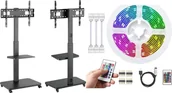 Uchwyty do telewizora - Mozos MSTV mobilny stojak tv stand do telewizora + Taśma LED LEDTV-SET - miniaturka - grafika 1