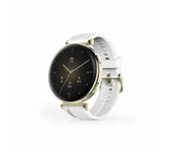 Smartwatch - Hama Fit Watch 7000 Złota koperta z białym paskiem - miniaturka - grafika 1