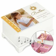 Pamiątka Pierwszej Komunii Świętej - Szkatułka drewniana z pozytywką i Twoim zdjęciem dla dziewczynki na k - miniaturka - grafika 1