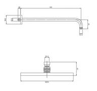 Deszczownice - Omnires Slimline Deszczownica 25,4 cm z ramieniem ściennym miedź WGSET1CP - odbiór osobisty: Kraków, Warszawa - miniaturka - grafika 1