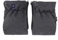 Akcesoria do wózków - Zaffiro - Mufki do wózka dwuczęściowe Beżowa Wełna Premium/Melanż Grafit U - miniaturka - grafika 1