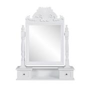 Lustra - vidaXL Toaletka do makijażu z lustrem, Biała - miniaturka - grafika 1