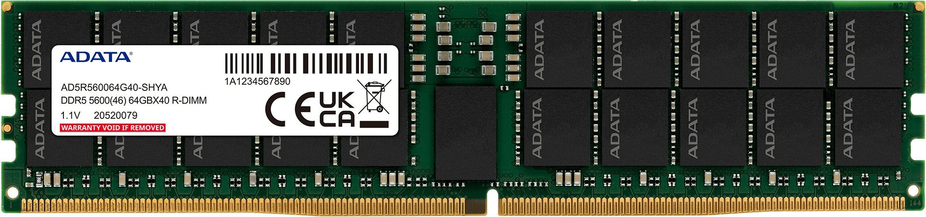 Pamięć serwerowa PNY Adata Pamięć serwerowa DDR5 5600 RDIMM 64GB CL46 ST Hynix 4096x4 AD5R560064G40-SHYA