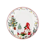 Talerze - Talerz deserowy Norni 20,5 cm skrzaty biały - miniaturka - grafika 1