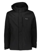 Kurtki i kamizelki sportowe męskie - Jack Wolfskin Kurtka funkcyjna 3w1 "Ferguson Point" w kolorze czarnym - miniaturka - grafika 1