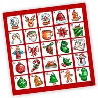 Kalendarze - Naklejki Świąteczne Kalendarz Adwentowy 59 10X10 - miniaturka - grafika 1