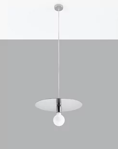 Sollux Lighting Lighting Stylowa Oprawa na Sufit Lampa wisząca FLAVIO inox chrom Zwis Koło Stal Żarówka E27 Oprawa do Salonu Sypialni Oświetlenie LED SL.0854 - Lampy sufitowe - miniaturka - grafika 2