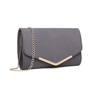 Torebki damskie - Miss Lulu Mini torba crossbody dla kobiet kopertówka łańcuszek torba na ramię zamszowa koperta torebka wieczorowa ślub kopertówka - grafika 1