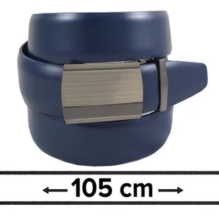 Pasek Granatowy do Spodni 105 cm, Automatyczna Klamra, Skórzany, Elegancki -VICTORIO - Victorio - Paski - miniaturka - grafika 1