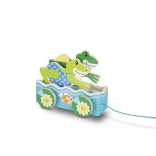 Melissa &amp; Doug Melissa &amp Doug MELISSA Drewniana zabawka do ciągnięcia Friendly Frogs 13615 - Zabawki interaktywne dla dzieci - miniaturka - grafika 1