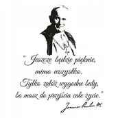 Naklejki na ścianę - Napis na ścianę naklejka Papież Jan Paweł II - 270, 144x120 cm - miniaturka - grafika 1