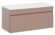 Szafki łazienkowe - Szafka wisząca pod umywalkę, Iconic, 100x46x46 cm, różowy, mat - miniaturka - grafika 1
