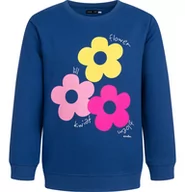 Bluzy dla dziewczynek - Bluza dla dziewczynki z kwiatami, niebieska 9-13 lat - miniaturka - grafika 1