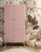 Szafy - Szafa LEBEL z szufladami 3SZ 100cm różowa MELIMEBLE - miniaturka - grafika 1