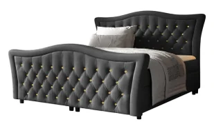 Ciemnoszare łóżko kontynentalne glamour 5 rozmiarów R4-W15 - Łóżka Ciemnoszare łóżko kontynentalne glamour 5 rozmiarów R4-W15 - Łóżka - miniaturka - grafika 1