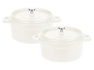 Zestawy garnków i patelni - GSW Minigarnki żeliwne do serwowania, zestaw 2 sztuk (Biały) - miniaturka - grafika 1