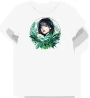 Koszulki i topy damskie - Koszulka damska biała z nadrukiem JPop liści XXL - miniaturka - grafika 1