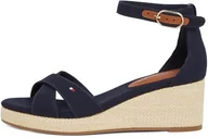 Espadryle damskie - TOMMY HILFIGER Damska flaga CRISS-CROS MID WEDGE ESPAD Espadryle, niebieska (Space Blue), 38 EU, Niebieski kosmiczny niebieski, 38 EU - miniaturka - grafika 1