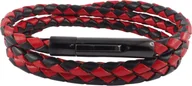 Naszyjniki męskie - Skórzany naszyjnik skórzany pasek 4 mm męski naszyjnik czarny / czerwony 17-100 cm długości z zapięciem dźwigniowym czarny pleciony, długość: 85 centymetrów - miniaturka - grafika 1