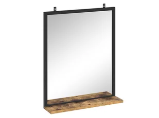 Vicco Lustro łazienkowe Fyrk, 50 x 60 cm, Rustykalny dąb/Czarny - Lustra - miniaturka - grafika 1