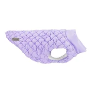 Płaszcze damskie - Record - Płaszcze dla psa w chmurze, stylowy design i wytłaczany efekt. Otwór na smycz, zapięcie na rzep do szybkiego ubierania i elastyczne na tylne łapy fioletowy, XL - miniaturka - grafika 1