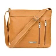 Torebki damskie - Torebka skórzana camelowa listonoszka damska Beltiomore X95 brązowy, beżowy - miniaturka - grafika 1