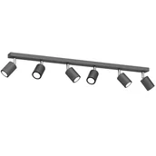 Lampy sufitowe - Długa, szara listwa sufitowa do salonu loft LX 4467 z serii STRIPER - miniaturka - grafika 1