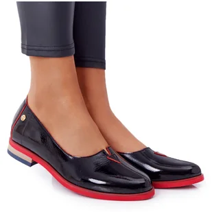 Skórzane Lakierowane Półbuty Maciejka 05035-20 Czarne - Półbuty damskie - miniaturka - grafika 1