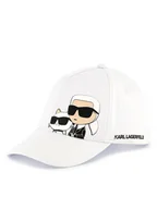 Czapki dla dzieci - KARL LAGERFELD Czapka z daszkiem Z30393 Biały - miniaturka - grafika 1