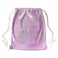 Plecaki worki - WOREK PLECAK Brokatowy Różowy Do Przedszkola Basen Na Wycieczkę Buty - miniaturka - grafika 1