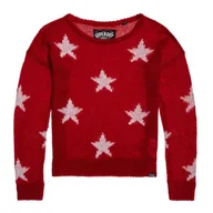 Swetry damskie - Sweter damski Superdry Mylee Star luźny czerwony-S - miniaturka - grafika 1