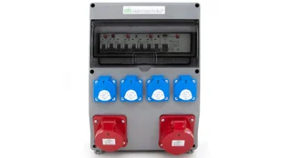 Rozdzielnica budowlana 32A/5 + 16A/5 + 4*GS 230V + zabezpieczenia + różnicówka, obudowa naścienna, okienko 12M, 12NO42C11C11CF - Rozdzielnie elektryczne - miniaturka - grafika 2