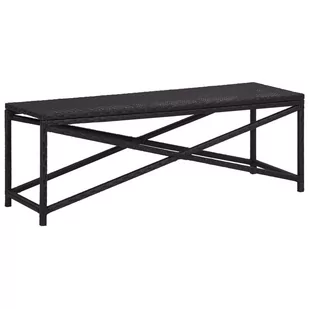 vidaXL Ławka ogrodowa, 120 cm, polirattan, czarna - Ławki ogrodowe - miniaturka - grafika 1