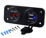 Akcesoria motoryzacyjne - Gniazdo Zapalniczki 12V Usb 5V 2A Woltomierz Samochodowy Panel Auto PLS37B - miniaturka - grafika 1