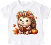 Koszulki dla dziewczynek - Koszulka z jeżem dla dziewczynki - wzór jeż67 - miniaturka - grafika 1