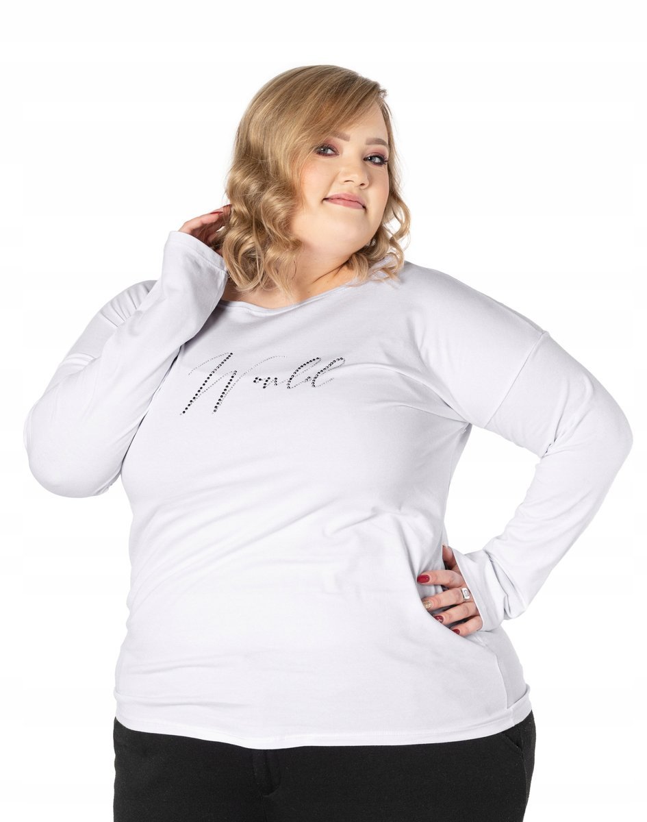 Duża Bluzka Damska Koszulka Długi Rękaw 215-01 4XL