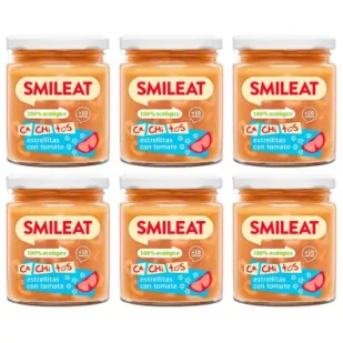 Smileat Słoiczek z ekologicznymi małymi kawałkami makaronu z pomidorami po 10 miesiącu Zestaw 6 x 230 g Bio - Dania dla dzieci - miniaturka - grafika 1