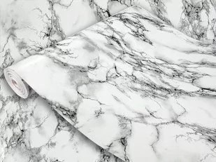 Okleina Samoprzylepna Meblowa Marmur Biało-Czarny Na Regał Szafkę 45x1500 - Meble modułowe i akcesoria - miniaturka - grafika 1