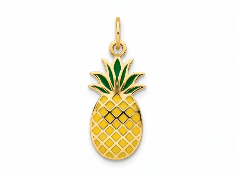 Złota zawieszka ananas z emalią 585 14k 0.34g dla kobiet