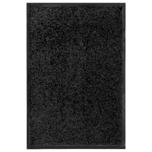 vidaXL Wycieraczka z możliwością prania, czarna, 40 x 60 cm - Wycieraczki - miniaturka - grafika 1
