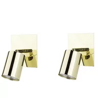 Lampy ścienne - Beliani Kinkiet Zestaw 2 lamp ściennych metalowy złoty TIGRIS 246122 - miniaturka - grafika 1