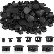 Śruby i nakrętki - 150 szt. zaślepek na otwory 6/8/10/12/14/16/18/20/22/25 mm do mebli, czarne - miniaturka - grafika 1