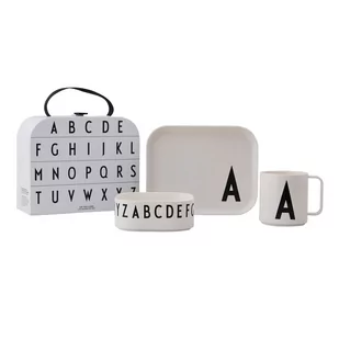 3-częściowy zestaw naczyń dla dzieci z kuferkiem Design Letters Classics A - Zestawy naczyń dla dzieci - miniaturka - grafika 1